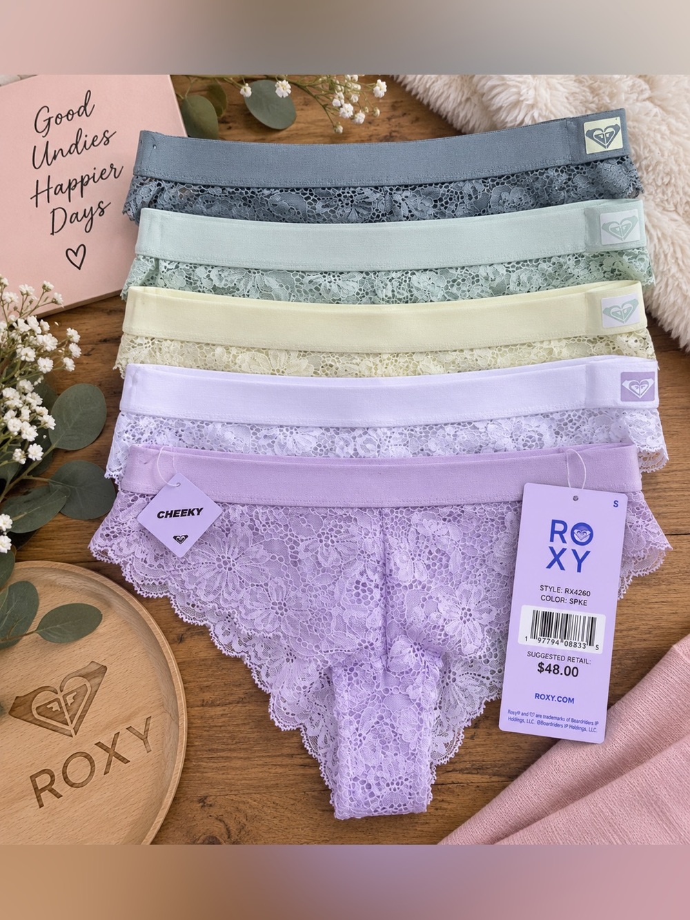NWT Roxy Lace Underwear Set 💜🩶 | Size S | $48 Retail